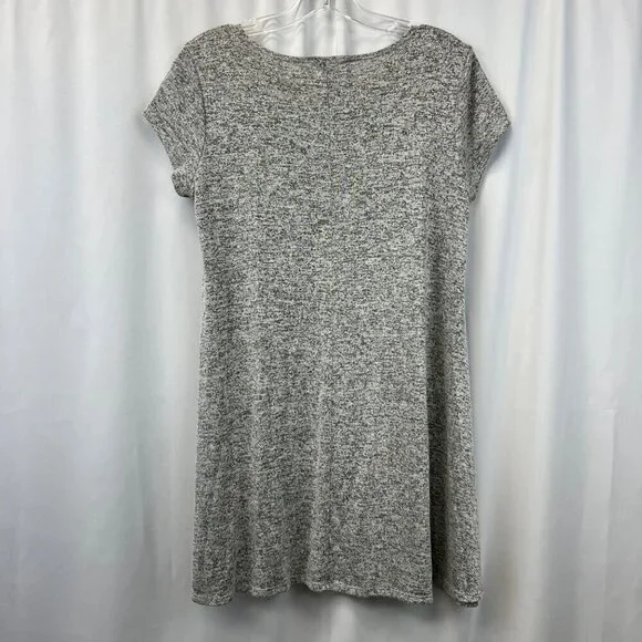 Forever 21 Womens Short Sleeve Mini Shift Dress Gray Heathered Large - Picture 7 of 9